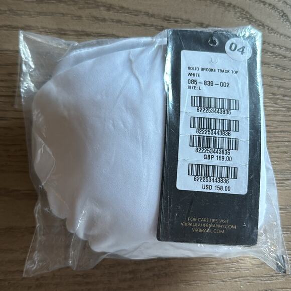 ViX Swimwear by Paula Hermanny Solid BROOKE T Back Bikini Top -  White - Size L - Picture 5 of 7